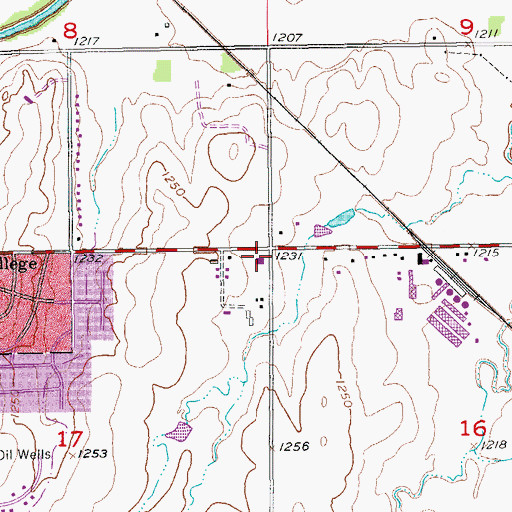 Topographic Map of Parsons School, KS