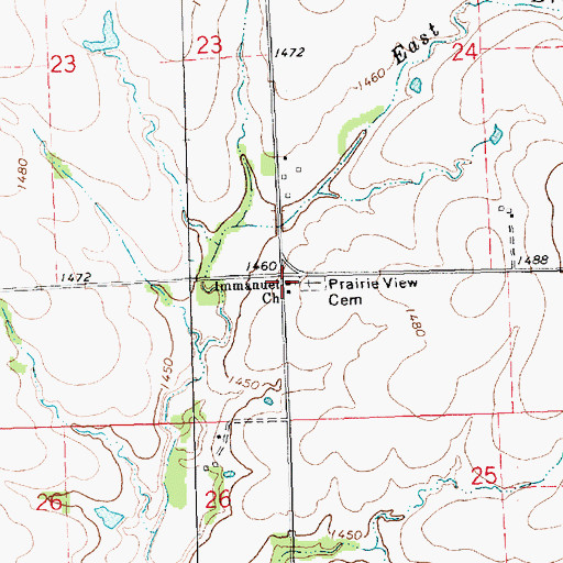 Topographic Map of Emmanuel United Methodist Church, KS