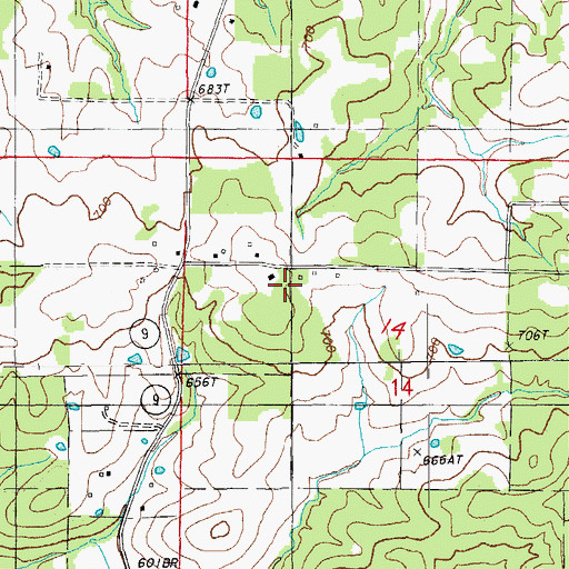 Topographic Map of Chapel Hill Church, AR