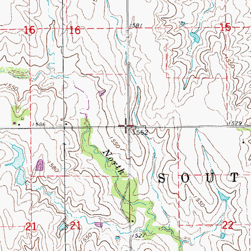 Topographic Map of Township of South Sharps Creek, KS