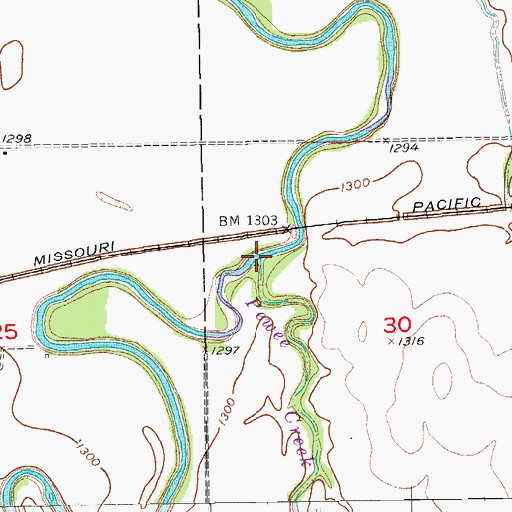 Topographic Map of Pewee Creek, KS