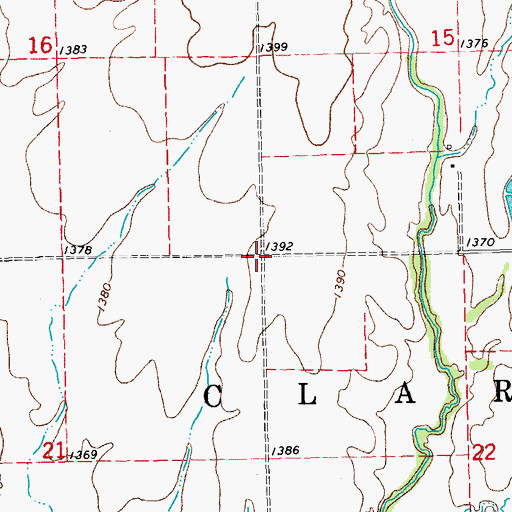 Topographic Map of Township of Clark, KS