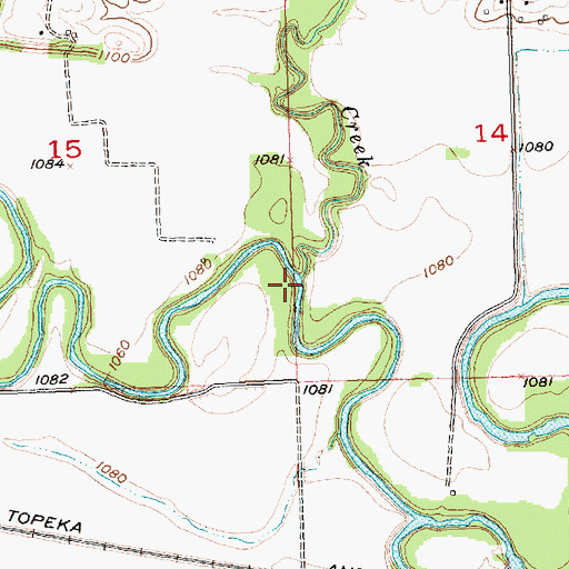 Topographic Map of Badger Creek, KS
