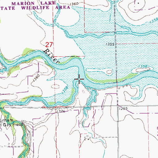 Topographic Map of Silver Creek, KS
