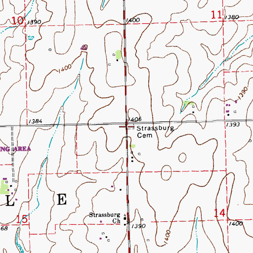 Topographic Map of Strassburg Cemetery, KS