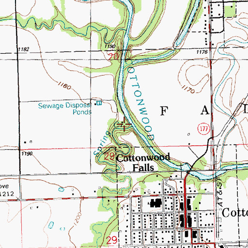 Topographic Map of Spring Creek, KS