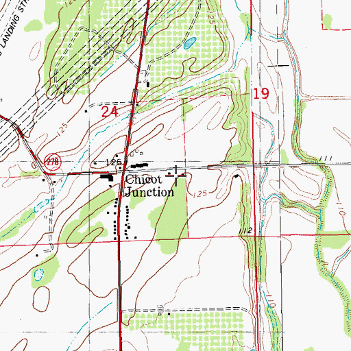 Topographic Map of Chicot Church, AR