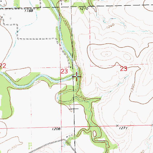 Topographic Map of Norton Creek, KS