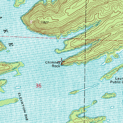 Topographic Map of Chimney Rock, AR