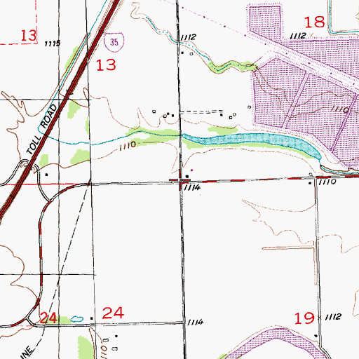 Topographic Map of Lakeside School, KS