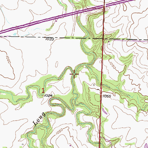 Topographic Map of Joe Creek, KS