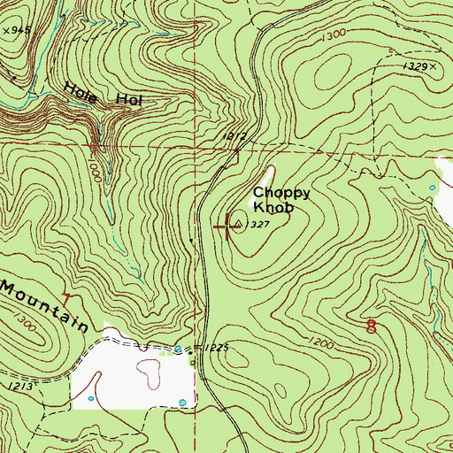 Topographic Map of Choppy Knob, AR