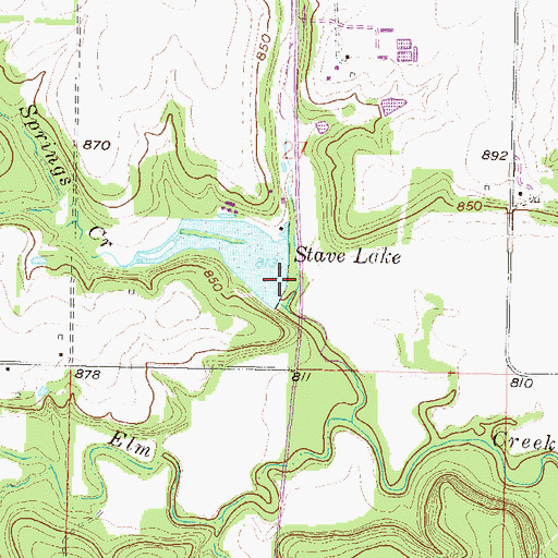 Topographic Map of Stave Lake, KS