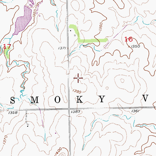 Topographic Map of Turkey Creek School, KS