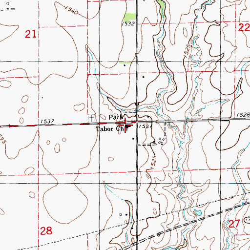 Topographic Map of Tabor Mennonite Church, KS