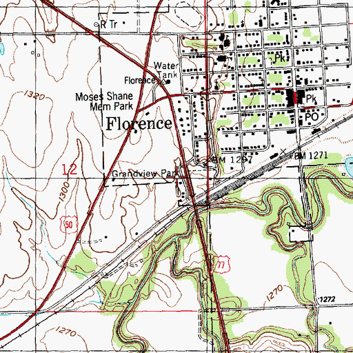 Topographic Map of Grandview Park, KS