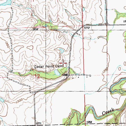 Topographic Map of Cedar Point Cemetery, KS