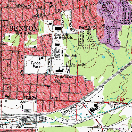 Topographic Map of Civitan School, AR