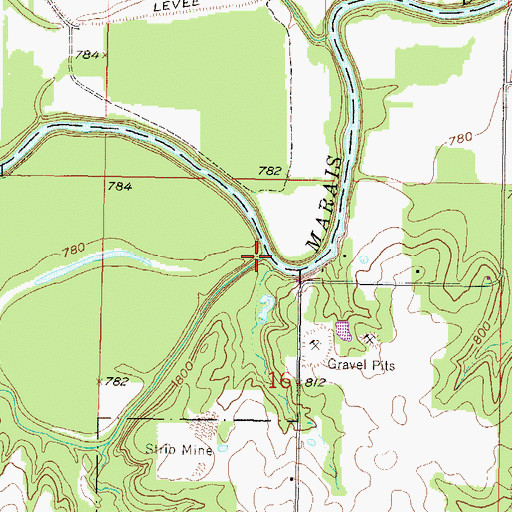 Topographic Map of Muddy Creek, KS