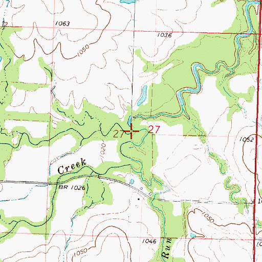 Topographic Map of Duck Creek, KS