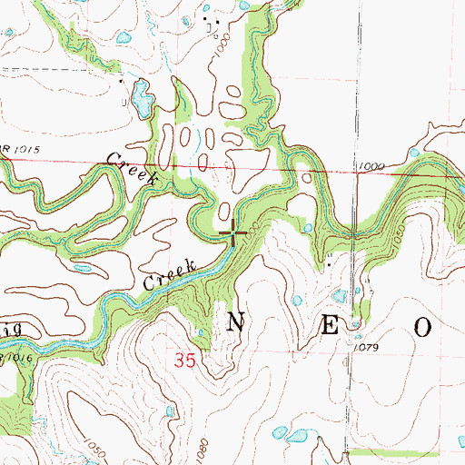 Topographic Map of South Big Creek, KS