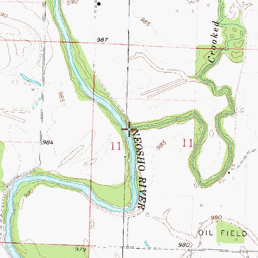 Topographic Map of Crooked Creek, KS