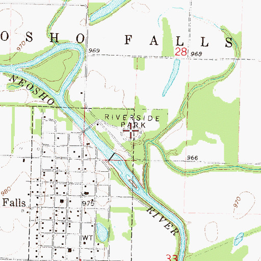 Topographic Map of Riverside Park, KS