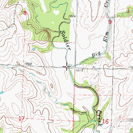 Topographic Map of Big Elm Creek, KS