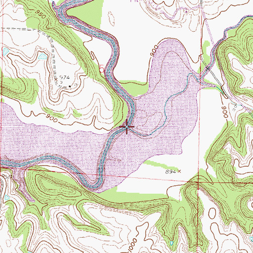Topographic Map of Bowies Branch, KS