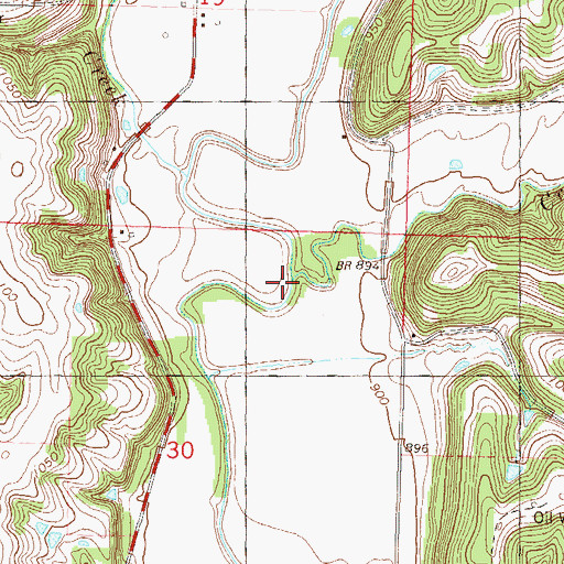 Topographic Map of Cramer Creek, KS