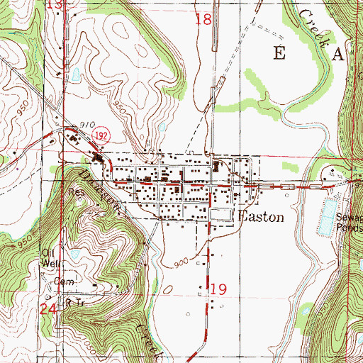 Topographic Map of Easton, KS