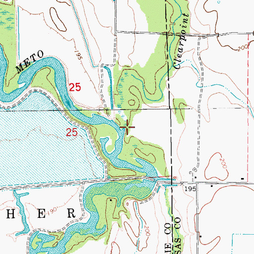 Topographic Map of Clearpoint Creek, AR