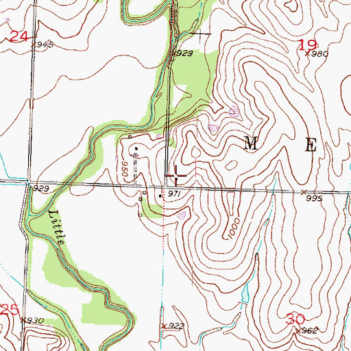 Topographic Map of Golden Rod School, KS