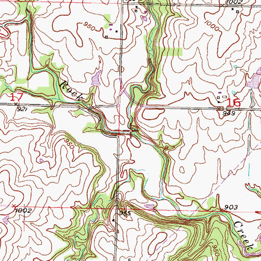 Topographic Map of Claywell Creek, KS