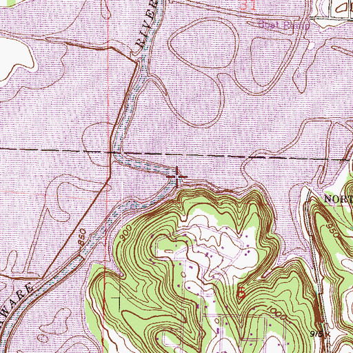 Topographic Map of Little Slough Creek, KS