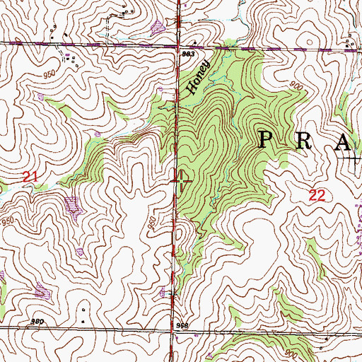 Topographic Map of Township of Prairie (historical), KS
