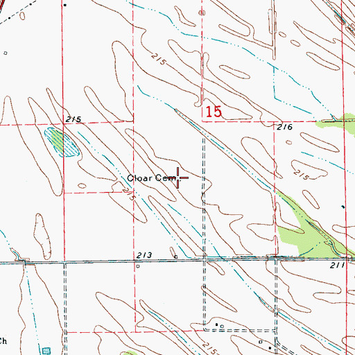 Topographic Map of Cloar Cemetery, AR