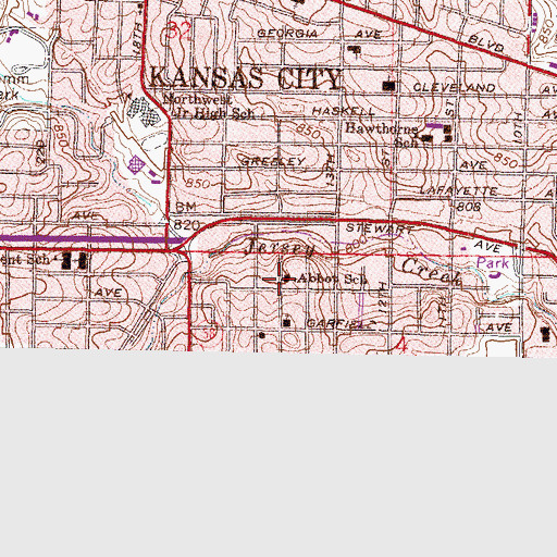 Topographic Map of Abbot School (historical), KS