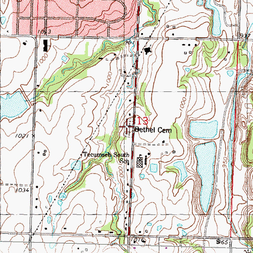 Topographic Map of Bethel Cemetery, KS