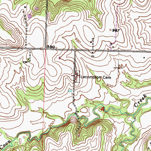Topographic Map of Maple Grove - Lecompton Cemetery, KS