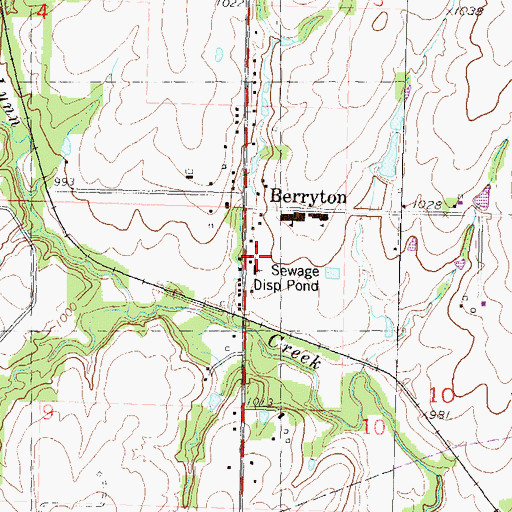 Topographic Map of Berryton, KS