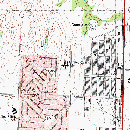 Topographic Map of Pauline Central Primary School, KS