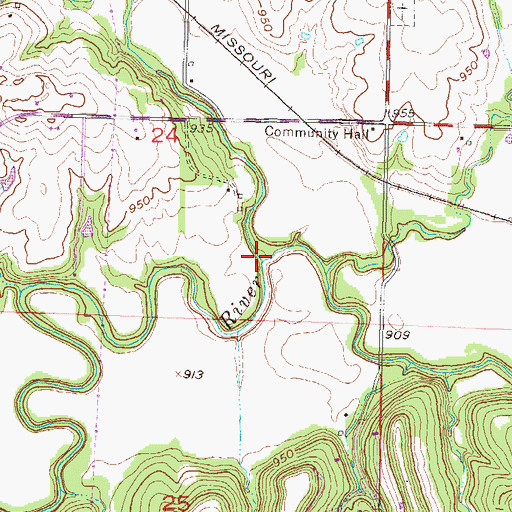 Topographic Map of Lynn Creek, KS