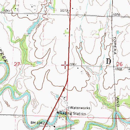 Topographic Map of Township of Dragoon, KS