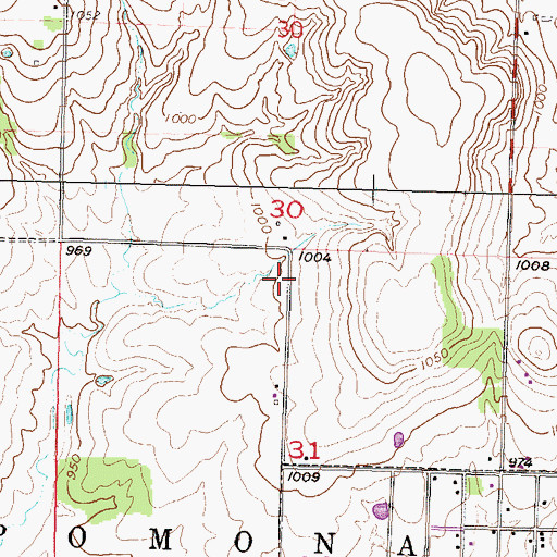 Topographic Map of Township of Pomona, KS