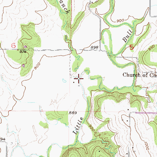 Topographic Map of Tuggle Branch, KS