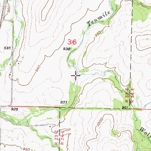 Topographic Map of Wolf Creek, KS