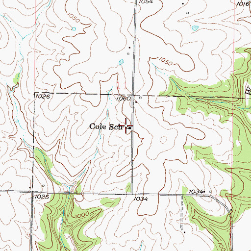 Topographic Map of Cole School (historical), KS