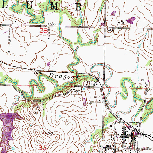 Topographic Map of Batch Creek, KS