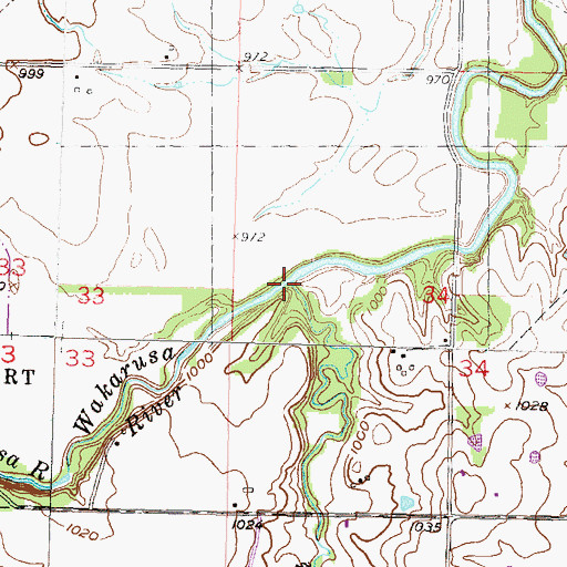 Topographic Map of Armstrong Branch, KS